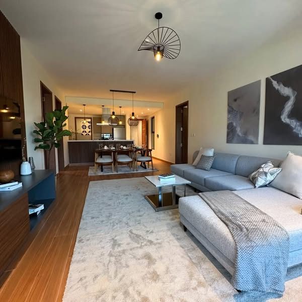 Barini Apartments — bright open-plan living and dining area